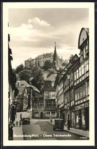 AK Blankenburg /Harz, Obere Tränkestrasse mit Gasthaus Schillers Bierstuben