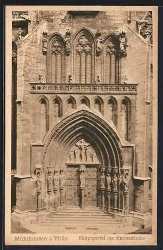 AK Mühlhausen i. Thür., Hauptportal der Marienkirche