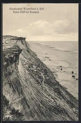 AK Westerland a. Sylt, Nordseebad, Rotes Kliff bei Kampen