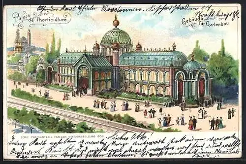 AK Paris, Exposition universelle de 1900, Gebäude für Gartenbau