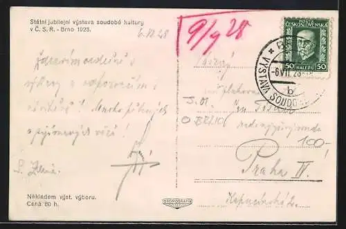 AK Brünn /Brno, Vystava Soudobe Kultury v C.S.R. 1928, Ausstellung