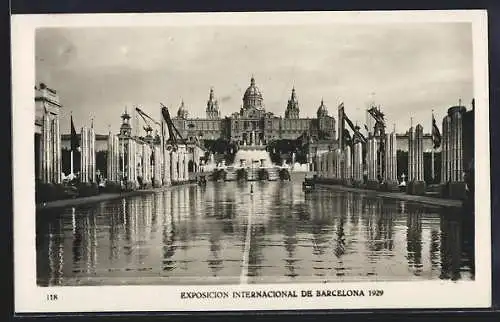 Foto-AK Barcelona, Exposicion internacional 1929, Avenida Reine Maria Cristina