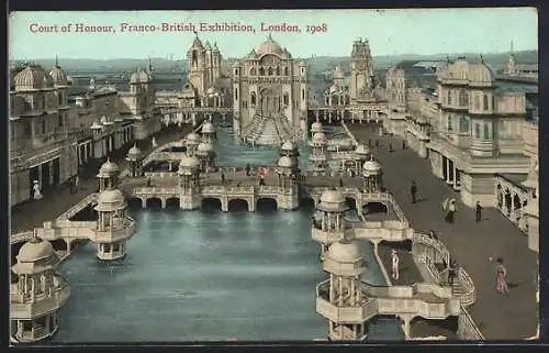 AK London, Court of Honour, Franco-British Exhibition 1908