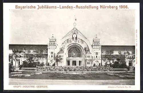 AK Nünberg, Bayrischen Jubiläums-Landes-Ausstellung 1906, Haupt-Industrie-Gebäude