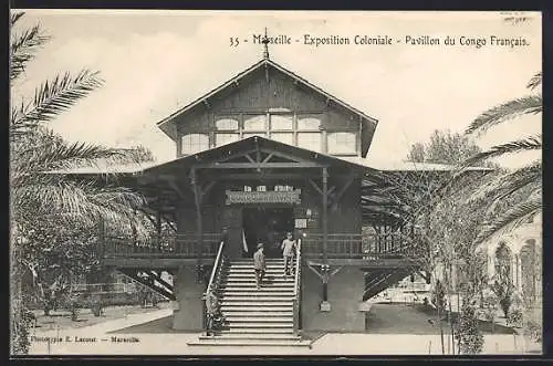 AK Marseille, Exposition Coloniale, Pavillon du Congo Francais