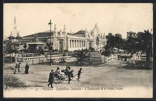 AK Marseille, Exposition Coloniale, L`Esplanade et le Grand Palais, Ausstellung