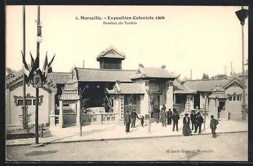 AK Marseille, Exposition coloniale 1906, Pavillon du Tonkin