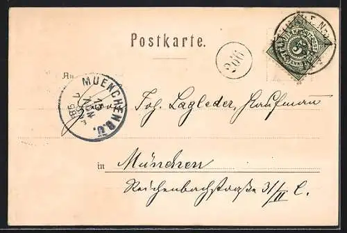 Künstler-AK Stuttgart, Schloss und Schlossplatz mit Wappen