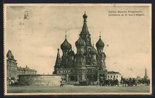 AK Moskau, Basilius-Kathedrale auf dem Roten Platz