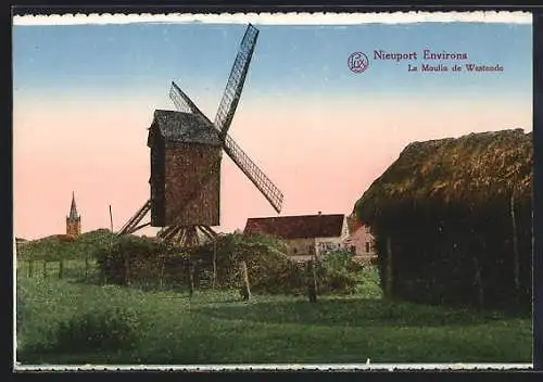 AK Nieuport, Environs, Le Moulin de Westende, Windmühle