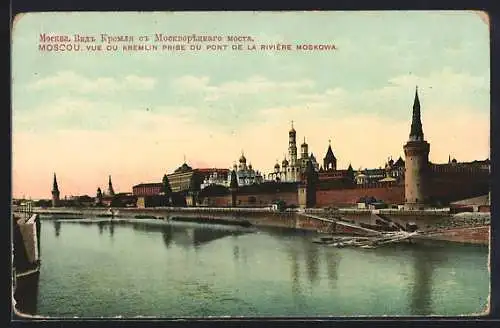 AK Moscou, Vue du Kremlin prise du Pont de la Riviere Moskowa