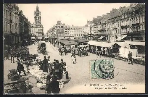 AK Douai, Markttag auf dem Place d`Armes