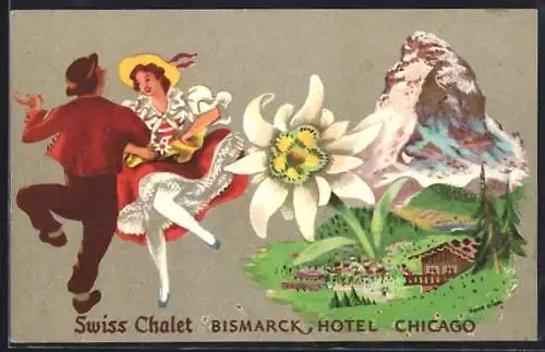 AK Chicago, IL, Swiss Chalet Bismarck Hotel, Matterhorn