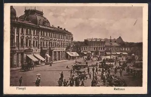 AK Ploesti, Platz und Rathaus