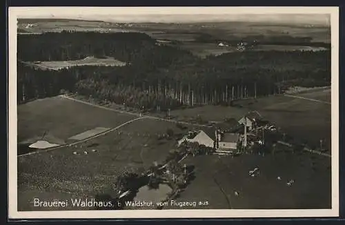 AK Waldshut, Brauerei Waldhaus, vom Flugzeug aus