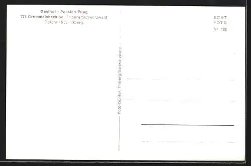 AK Gremmelsbach /Schwarzwald, Gasthof Pflug