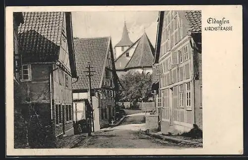 AK Eldagsen / Springe, Blick in die Kirchstrasse