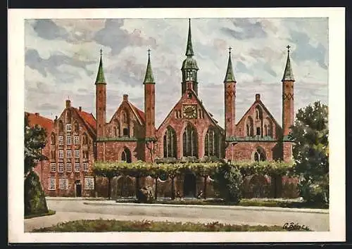 Künstler-AK Lübeck, Heiligengeist-Hospital