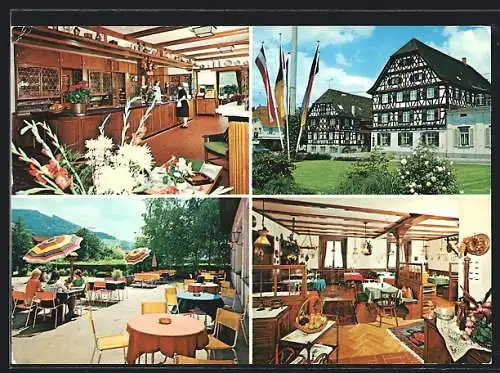 AK Oberkirch / Schwarzwald, Hotel-Restaurant zur Oberen Linde, Aussenansicht u. Inneres, Bes. W. Dilger