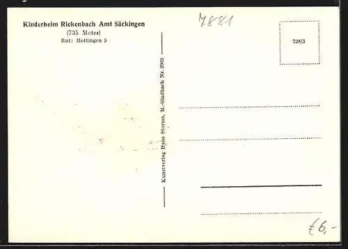 AK Rickenbach / Säckingen, Partie am Kinderheim