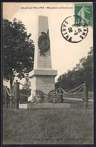 AK Sillé-le-Philippe, Monument de Chanteloup dans le parc verdoyant