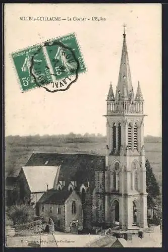 AK Sillé-le-Guillaume, Le Clocher, L`Église