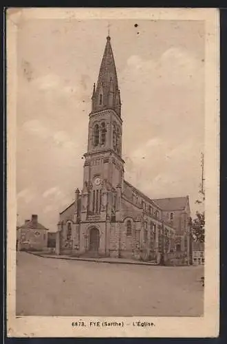 AK Fyé, L`Église majestueuse et son clocher imposant