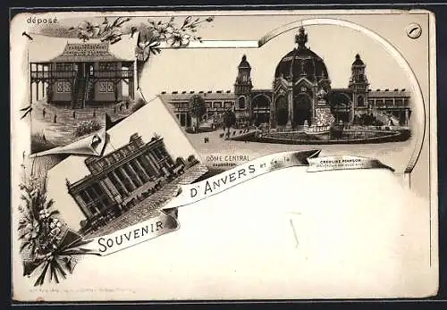 Lithographie Anvers, Dôme Central, Le usée, Service d`Assainissement par la Créoline Pearson