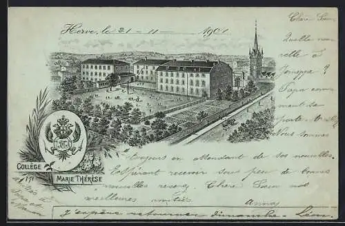 Lithographie Herve, Collège Marie Thérèse