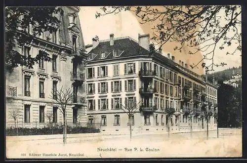 AK Neuchâtel, Rue P. L. Coulon, Strassenpartie