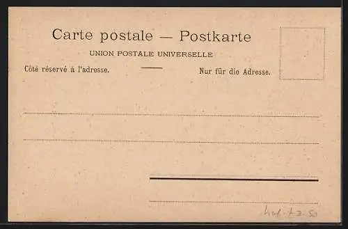 Lithographie Luzern, Teilansicht mit Kirche bei Mondschein