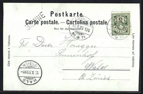 AK Biel, Ortsansicht mit Kirche