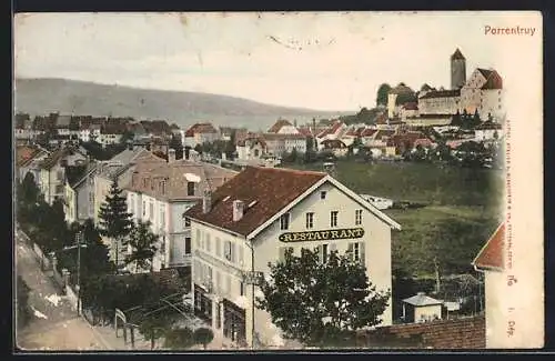 AK Porrentruy, Ortsansicht mit Hotel de la Care