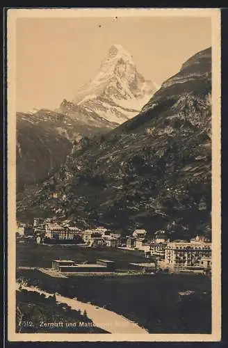 AK Zermatt, Blick zum Matterhorn