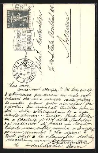 AK Bern, Bundespalast mit Uferpartie