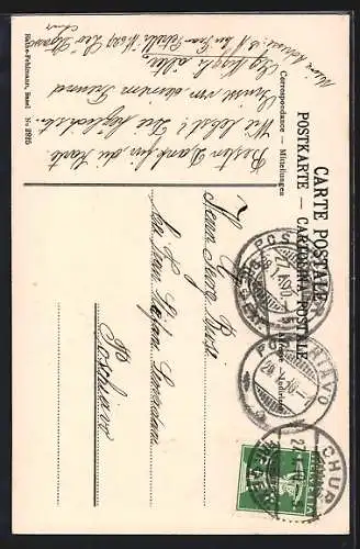 AK Chur, Blick auf das Fontana-Denkmal