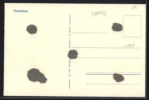 AK Poschiavo, Ortsansicht mit Bergpanorama