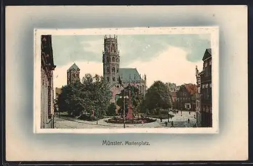 AK Münster / Westfalen, Blick über den Marienplatz