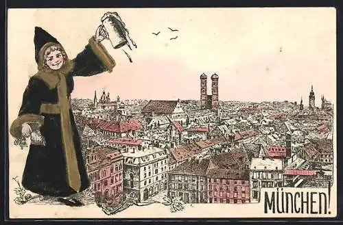 Lithographie München, Münchner Kindl und Panorama