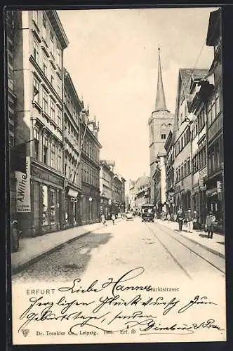 AK Erfurt, Blick in die Marktstrasse