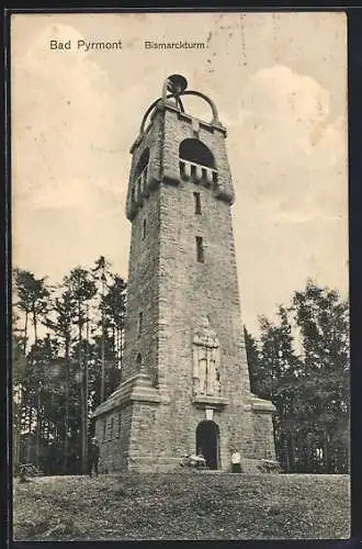 AK Bad Pyrmont, Blick auf den Bismarckturm