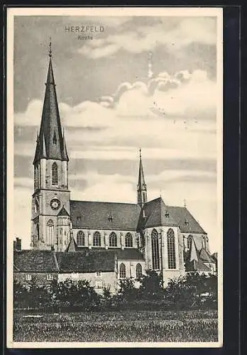 AK Herzfeld / Westf., Blick auf die Kirche