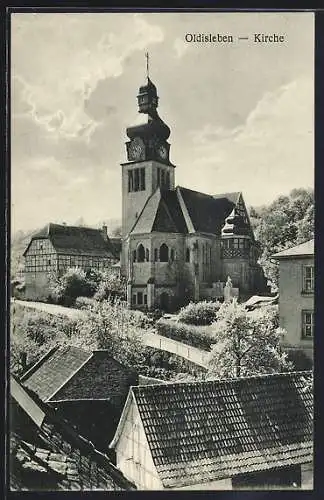 AK Oldisleben, Blick auf die Kirche