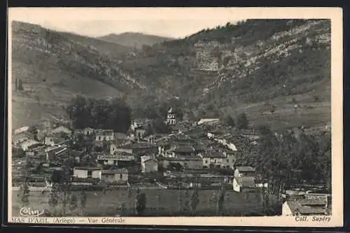 AK Mas-d`Azil, Vue générale du village entouré de montagnes