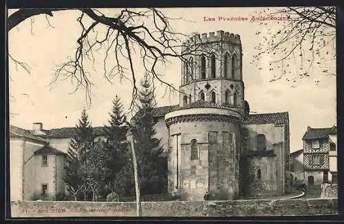 AK Saint-Lizier, L`Église et arbres environnants