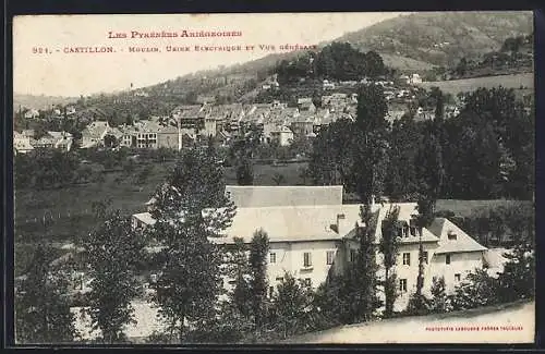 AK Castillon, Moulin, usine électrique et vue générale