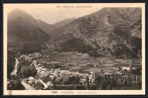 AK Vicdessos, Vue panoramique des Pyrénées Ariégeoises