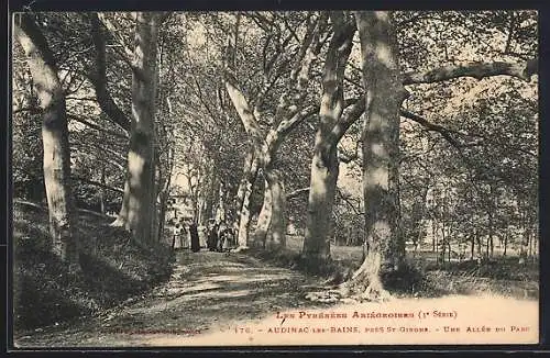 AK Audinac-les-Bains, Une allée du parc près de St-Girons