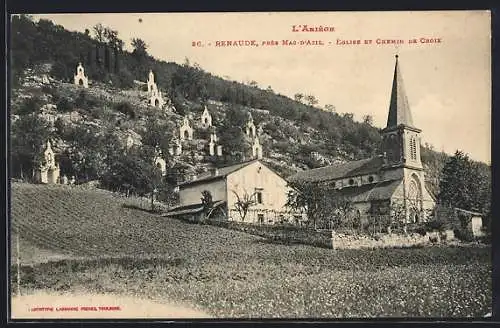 AK Renaude près Mas-d`Azil, Église et Chemin de Croix