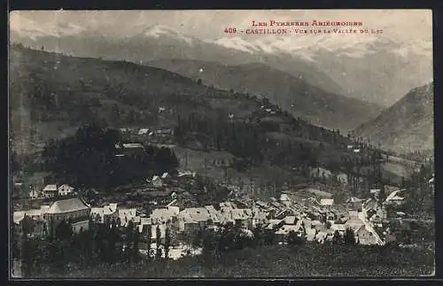 AK Castillon, Vue sur la vallée du Lez et les montagnes des Pyrénées ariégeoises